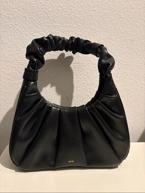 JW PEI Black Ruched-Handle Shoulder Bag